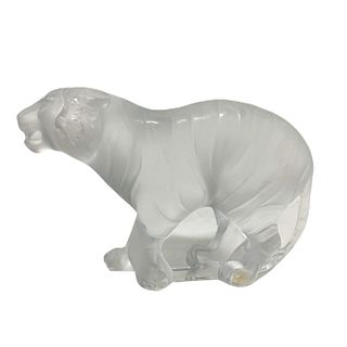 Lalique Frosted Tiger Sculpture