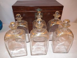 EARLY CASED GLASS DECANTER SET 