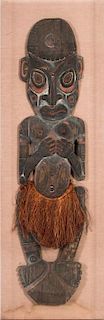A Papua New Guinea Carved Wood Suspension Hook in the Form of a Man, Middle Sepik, 20th Century,