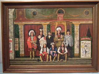 PAINTING OF SIOUX DELEGATION BY HUNTER