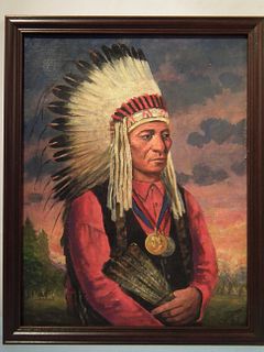 PAINTING OF SITTING BULL BY FROST 