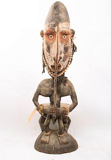 A Sepik River Tribe Carved and Painted Wood Ritual Latmul Seat, Possibly Palambai Village, Papua New Guinea, 20th Century,