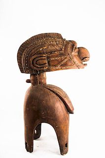 A Baga D'Mba Tribe Carved Wood Fertility Headdress, Guinea - Niger River Region, 20th Century,