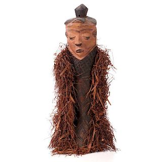 A Pende Tribe Carved and Painted Wood Mask, Democratic Republic of the Congo, 20th Century,