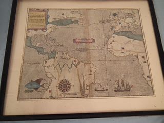 VINTAGE FRANCIS DRAKE 1586 INDIAN VOYAGE MAP