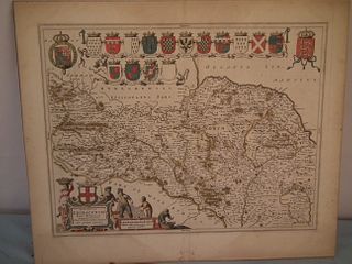 1646 MAP N. YORKSHIRE BY BLAEU