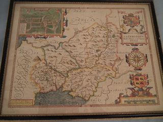 1662 JOHN SPEED CAERMARDEN MAP