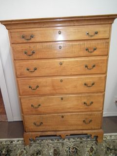 PERIOD MAPLE TALL CHEST 