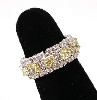 14K Natural YELLOW & WHITE DIAMOND Ring
