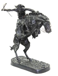 After : Frederic Remington Bronco Buster Bronze