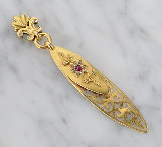 Russian Faberge Gold Paper Knife