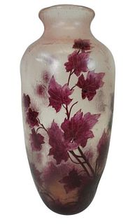 Legras France Art Nouveau Glass Vase