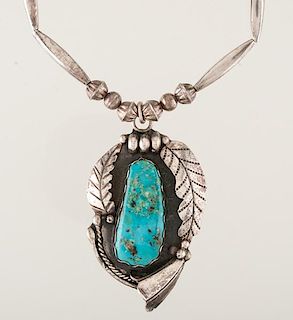 Turquoise Necklace in Sterling Silver 