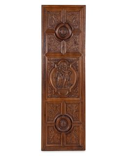 A French Renaissance Revival Carved Walnut Panel