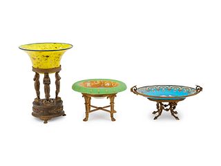 Three French Gilt Metal Mounted Centerpiece Bowls