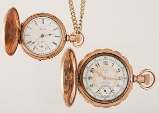 Elgin Hunter Case Pocket Watches Ca. 1889 and 1895 
