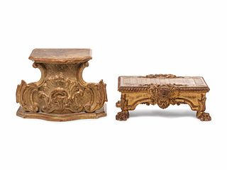 Two Italian Giltwood Stands