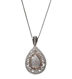 Antique Reproduction Diamond Necklace in 14 Karat 