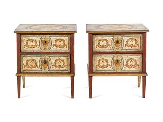 A Pair of Italian Painted Nightstands