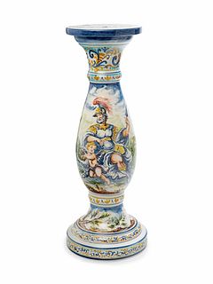 An Italian Faience Candle Stand