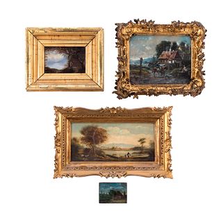 Four Continental Painted Landscapes, 19th and 20th Century