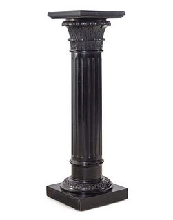 An Italian Ebonized Columnar Pedestal