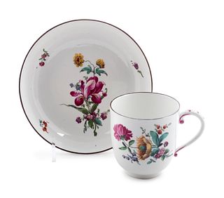 A Hochst Porcelain Cup and Saucer