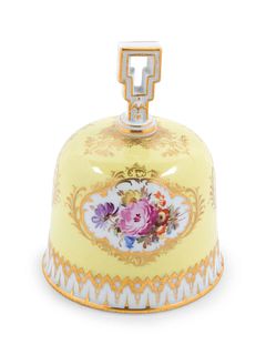A Meissen Painted and Parcel Gilt Porcelain Table Bell
