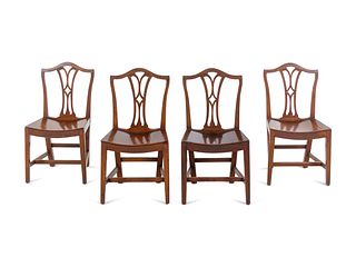 A Set of Four George III Style Mahogany Dining Chairs