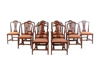 A Set of Twelve Federal Style Mahogany Dining Chairs