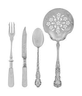 A Collection of Silver and Silver-Plate Flatware Articles