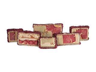 Six Tapestry Upholstered Pillows