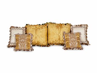 Three Pairs of Tassel-Decorated Silk Pillows