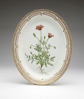 A Royal Copenhagen ''Flora Danica'' oval platter