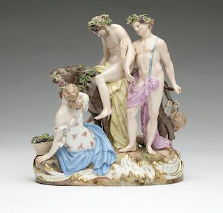 A Meissen porcelain figural group