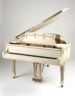 A Steinway baby grand piano