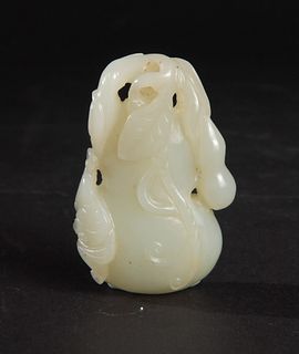 Chinese White Jade Gourd Carving, 18th Century
