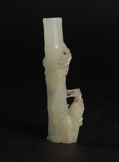 Chinese Jade Bamboo-Form Vase, 18-19th Century