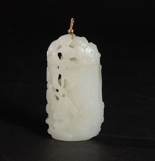 Chinese White Jade Toggle, 19th Century