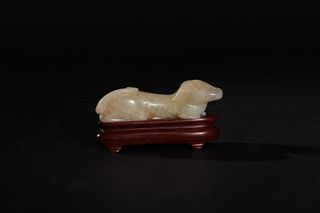 Chinese Jade Carving of a Dog, Ming or Earlier
