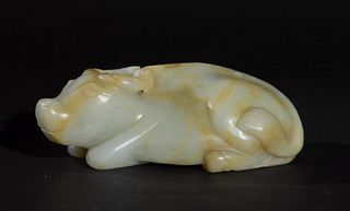 Chinese Carved Jade Buffalo, 18-19th Century