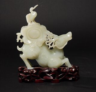 Chinese Jade Carving of a Deer, Early 20th Century