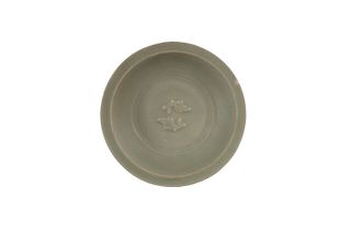 Chinese Longquan Celadon Plate with Fish, Song