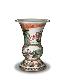 Chinese Wucai Gu Vase, 19th Century