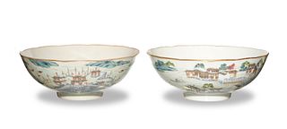 Pair of Chinese Famille Rose Bowls, 19th Century