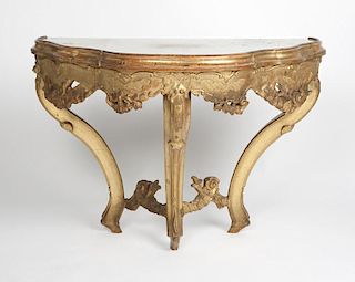 An Italian giltwood console table