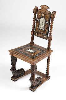 An Italian Renaissance-style hall chair