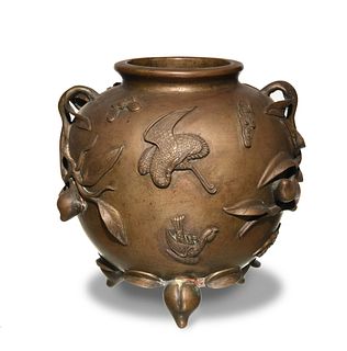 Chinese Peach-Form Bronze Censer, 18-19th Century