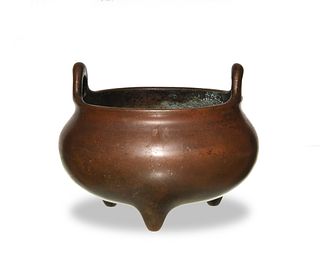 Chinese Bronze Tripod Censer, 18th Century