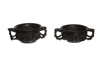 Two Chinese Zitan Cups, 18-19th Century